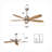 52" Ceiling Fan with Lights Quiet DC Motor  Ceiling Fans 6 Speed Levels,Reversible Ceiling Fan, for Patio Living Room, Bedroom-855952440