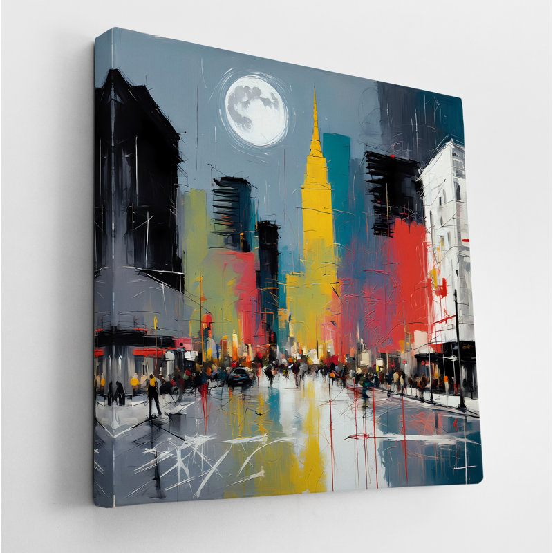 City At Night, 54" H x 54" W