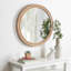 Miroir mural rond 27,5 pouces pour meuble-lavabo, miroirs en bois de style campagnard circulaire pour chambre à coucher, vestibule, salon, miroir décoratif Kithen Whitewash Edge pour la maison, le bureau-744109669