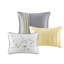 Édredon jaune 7 pièces pour grand lit - détails brodés, matériau, lavable à la machine, jupe incluse, inclut l'édredon, les taies décoratives-122457503-122457504