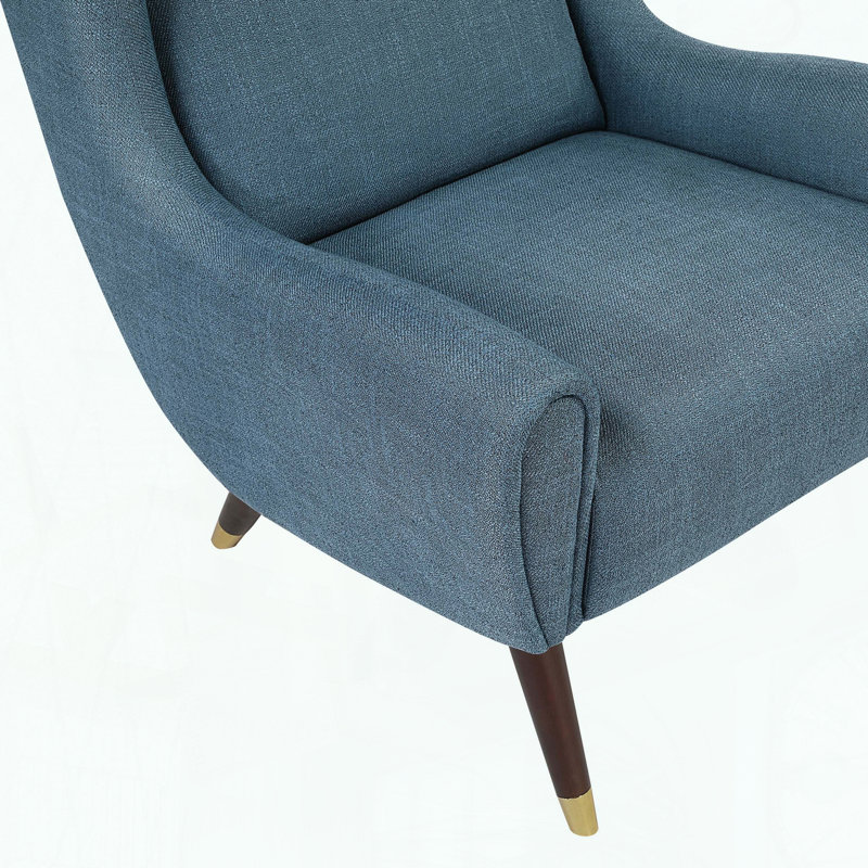 Chaise d'appoint moderne à oreilles rembourrée bleue 1pc, Bleu