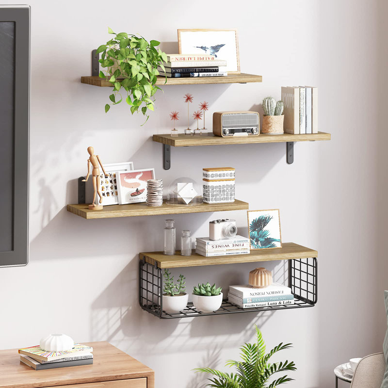 Floating Shelf, Rustic Brown/Black