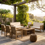 Amorae Acacia 8 - Person Patio Conversation Set with Cushions