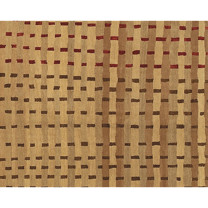 Rag Striped Area Rug in Beige/Brown/Red, Rectangle 8' x 10'