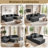 Corduroy Gray Sofas Sectional for Living Room Cloud Sofa with L and U-Shape Upholstered Soft Frame Design Couches Modern Modular Couch with 2 Ottomans-1013756552-1015883793