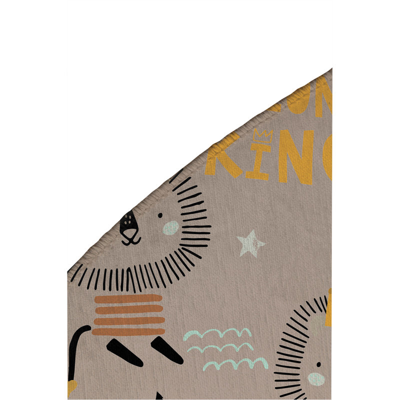 Tapis de jeu pour enfants très grand lion, Rond 5 pi
