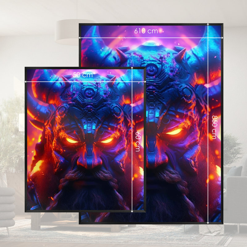 Single Picture Frame LED Illuminated Wall Art Wall Art on Glass / Aluminium, 60cm H x 50cm W