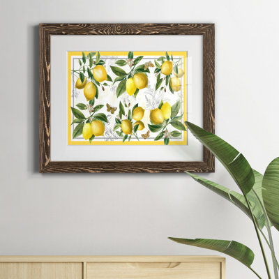 Linen Lemons par J Paul - Reproduction d'art graphique sur papier encadré