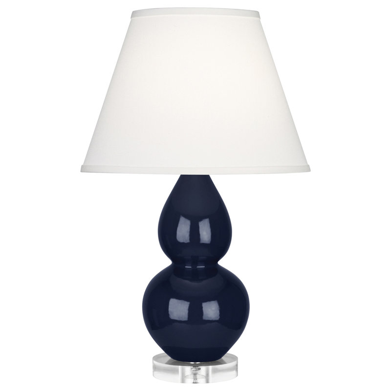 Small Double Gourd Ceramic Table Lamp, Midnight Blue