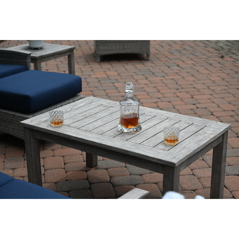 Shelburne 22" Outdoor Weathered Teak Side Table With Lower Shelf
