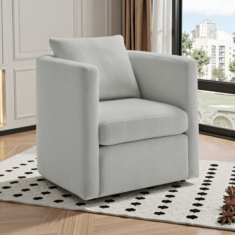 Chaise pivotante Dream pour une détente sans effort - Fauteuil demi-tonneau en tissu performant, coussins réversibles et confort en forme de nuage