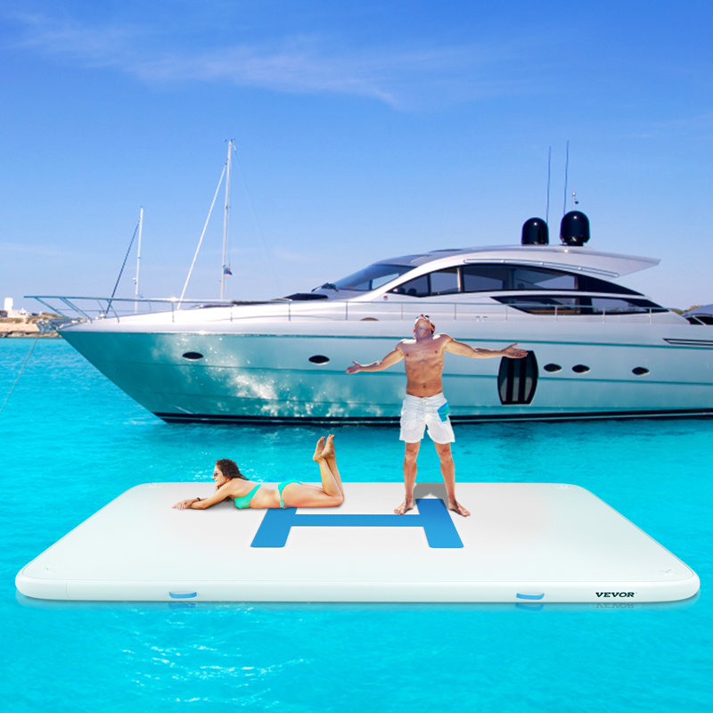 13’x6.5’x6” Inflatable Dock Platform, 8 to 10 Person Inflatable Floating Dock, Floating Platform