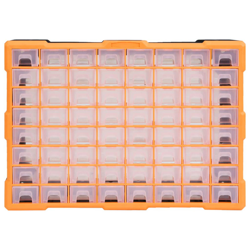 Rebrilliant Plastic Decorative Bin, Orange/Black