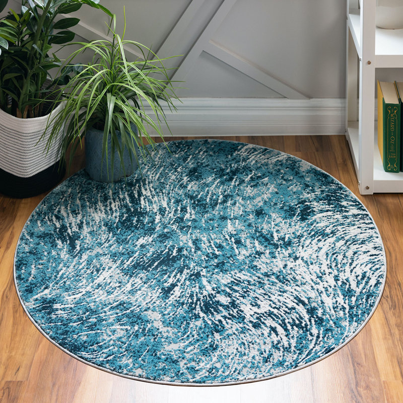 Abstract Indoor Rug, Round 4'