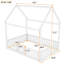 Lit double en bois YDT avec clôture et porte pour chambre à coucher, blanc-59040920-59040921