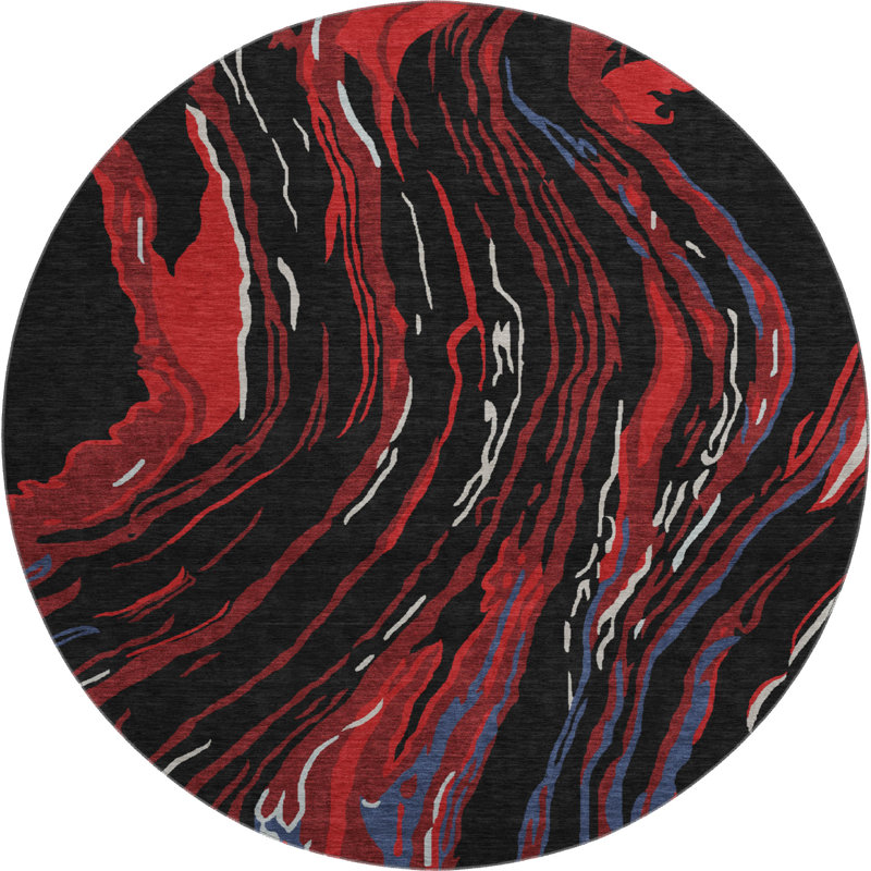 Premium Machine Washable Cortes AMF1037 Swirls Rug, Round 8'