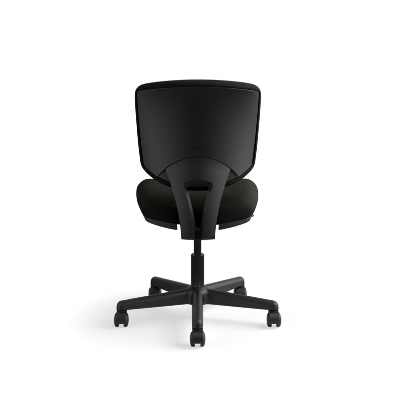 ErgoFlex Black Leather Swivel Task Chair with Lumbar Support