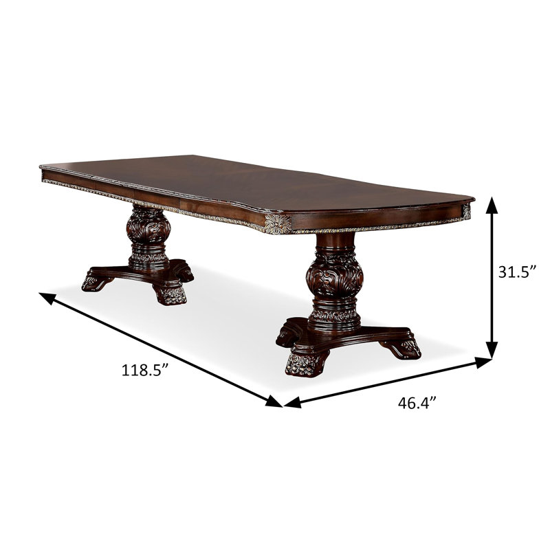 Table de salle à manger 118,5 po, cerisier brun
