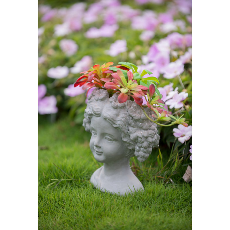 Pot à fleurs en ciment Bethea, 9.1" H x 7.9" W x 3.9" D, Gris