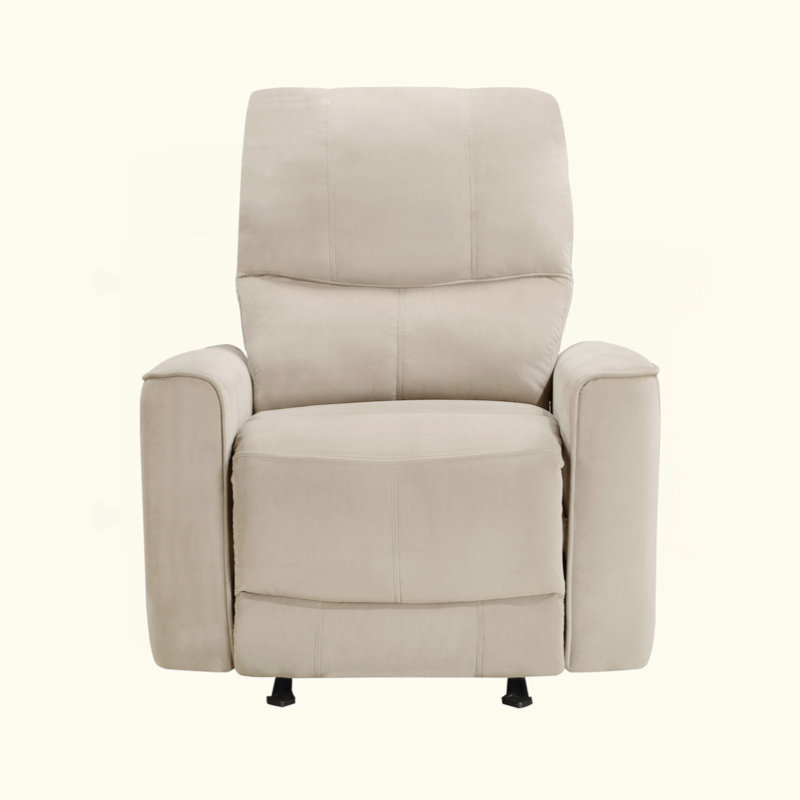 Fauteuil inclinable à bascule moderne en velours clair de 1 pièce Modern Living