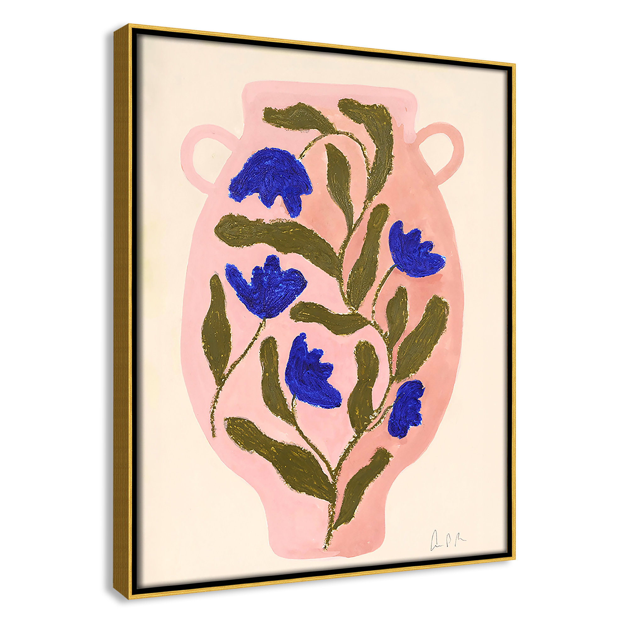 Vase No. 01 Print by Camilla Bergqvist, Gold, 15.5" H x 12.5" W