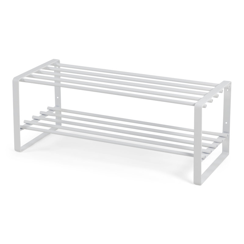 8 Pair Shoe Rack, White
