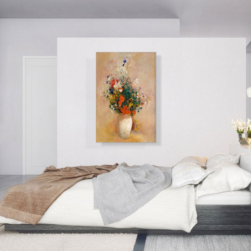 «Still Life Flowers 1906» par Odilon Redon, reproduction d'art sur toile tendue, H 40 po x l 26 po x P 1,5 po
