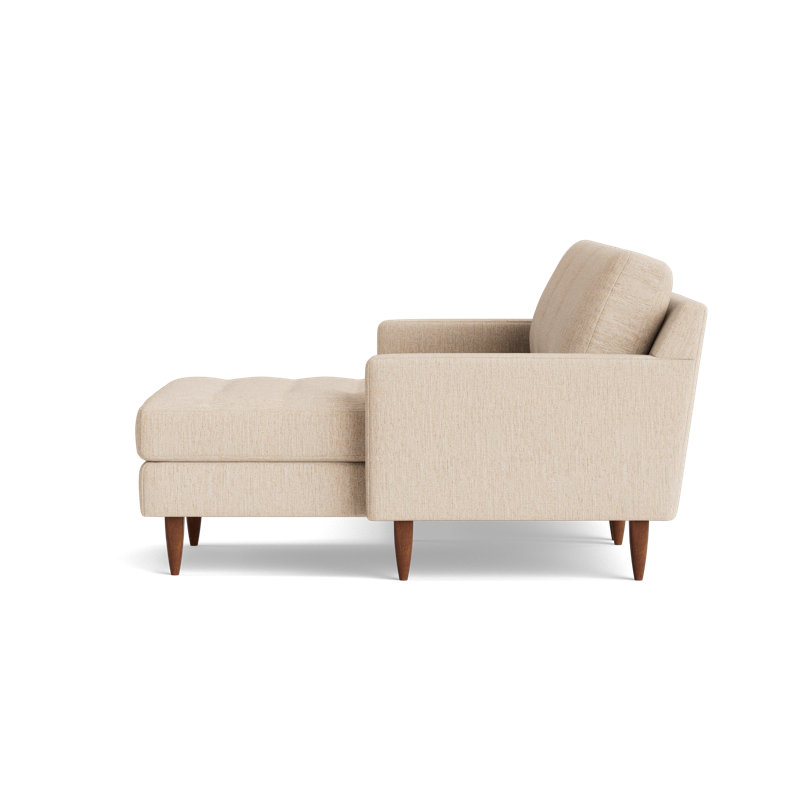 MCM Chaise Sectional, Plush Woven - Tan, Right Hand Facing