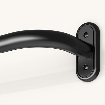 Tringle à rideau enroulable ajustable de 1 po de diamètre robuste, noire, 48 à 84 po