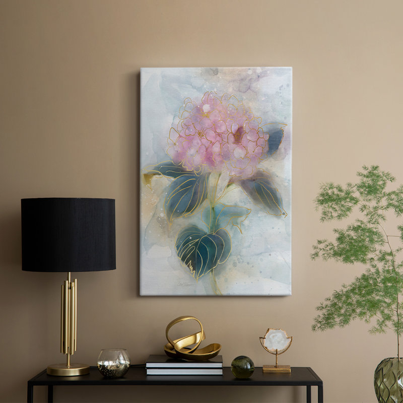 Vitrail hortensia - galerie Cavas enveloppé, H 18 po x l 12 po