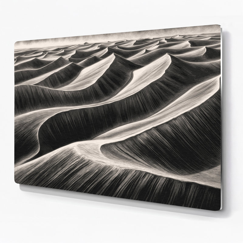 Art mural horizontal gris rayé gris foncé