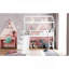Lit mezzanine simple avec deux tiroirs et glissade, lit maison avec glissade, blanc
