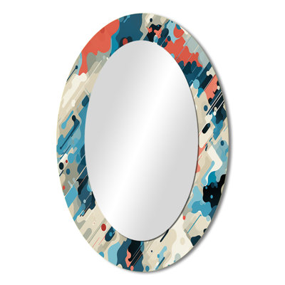 Cuber Techno Concealment - Blue Oval Wall Mirror Decor