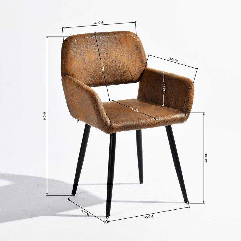 Hargill 47cm H Upholstered Side Chair, Brown