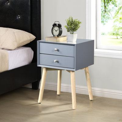 Table de chevet Mordern, tiroirs Sparkle et poignées Chunky Bar - rangement spacieux