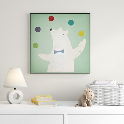 Circus, ours polaire par Ryan Fowler, reproduction d'art graphique sur papier encadré