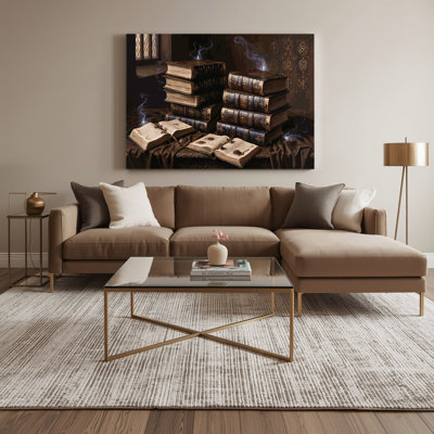 Halloween, grimoires anciens, art mural sur toile brune
