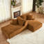 Rembourrage à ressorts pour chaise longue orange à 2 places en velours côtelé orange, sans assemblage requis