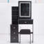 29 Inch Compact Vanity Desk with LED Mirror, Space-Saving Dressing Table & Stool Set-1778270679