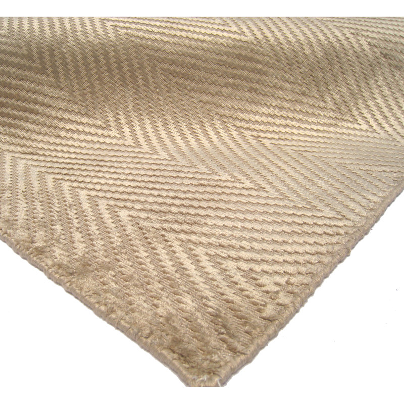 Honeycomb Chevron Area Rug in Khaki, Rectangle 12' x 15'