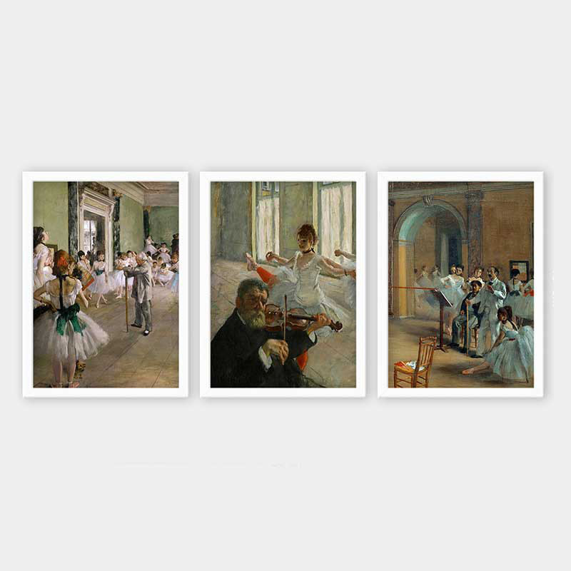 Ensemble de 3 peintures élégantes encadrées décoratives, 13,8 x 17,7 pouces chacune | 100% bois avec cadre 100% polystyrène (épaisseur: 0,8 pouce) | Impression numérique UV, parfaite pour le salon et la décoration intérieure
