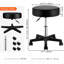 Tabourets roulants avec roues Capacité de poids de 400 lb Tabouret pivotant ultra-épais à hauteur réglable pour salon de bar Bureau à domicile Tatoo Massage médical noir agrandie épaissie 15,7 po de hauteur