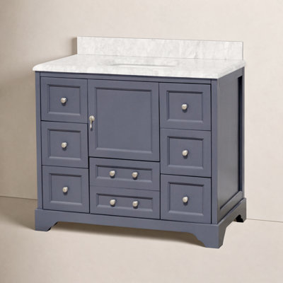 Tilford 42'' Single Bathroom Vanity with Carrara Marble Top