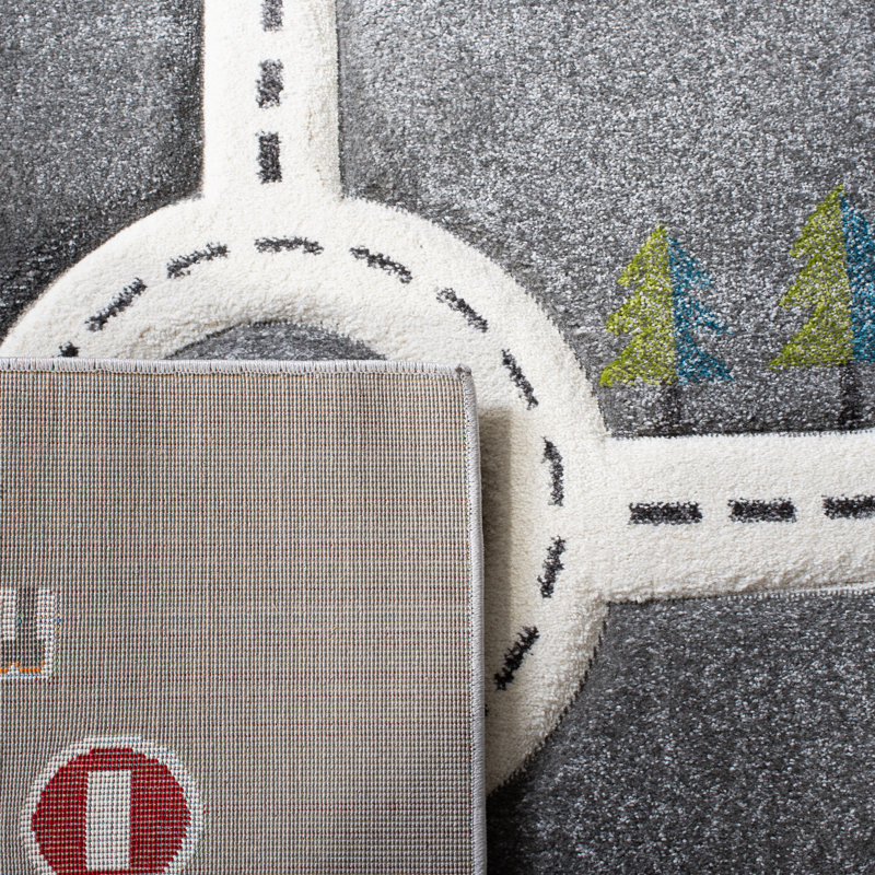 Hiles Gray/Blue/Red Area Rug