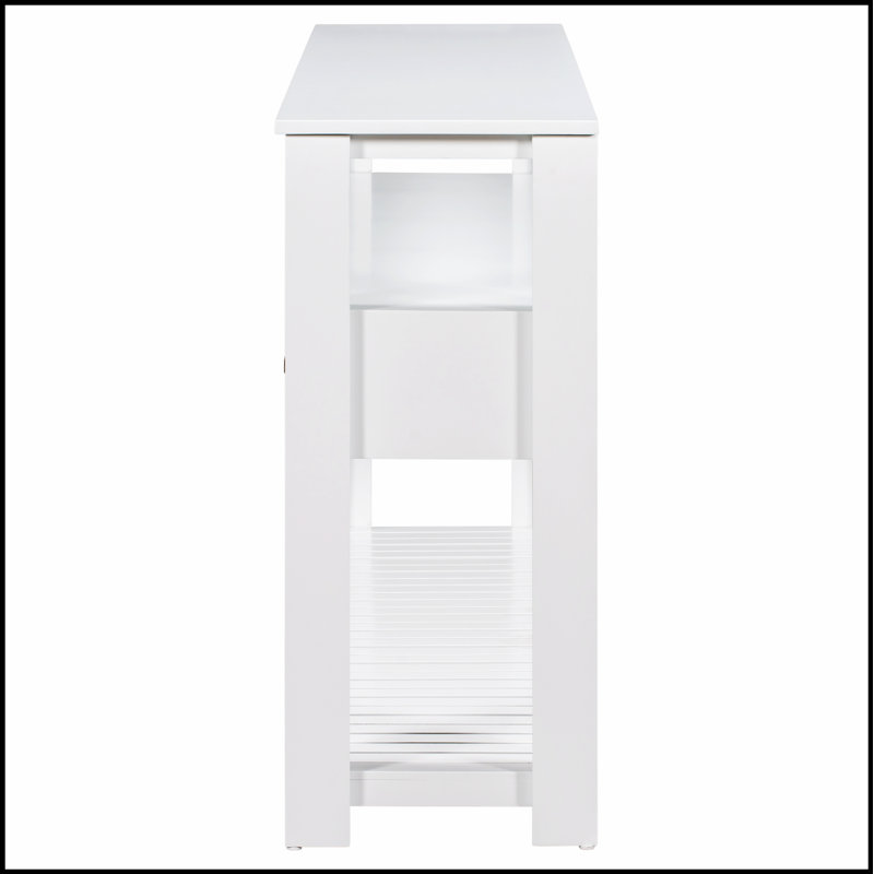 Console moderne pour salon avec 4 tiroirs et 2 tablettes, pour le rangement et la présentation, Blanc