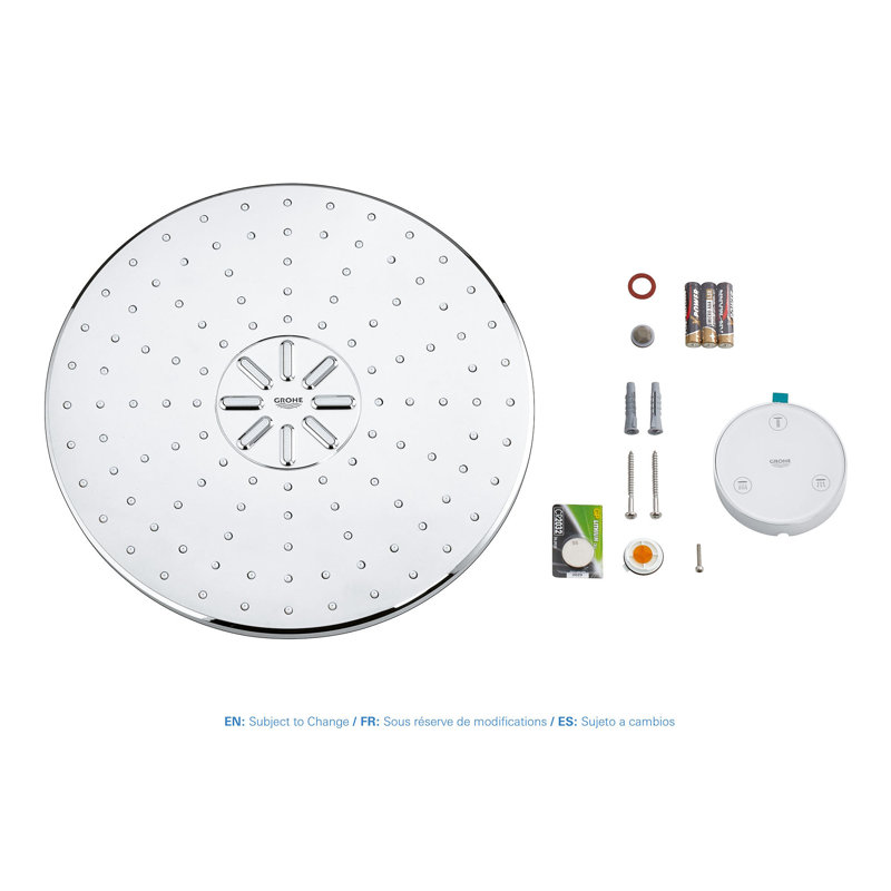 Pulse Rain 12" Chrome Wall-Mounted Adjustable Shower Head