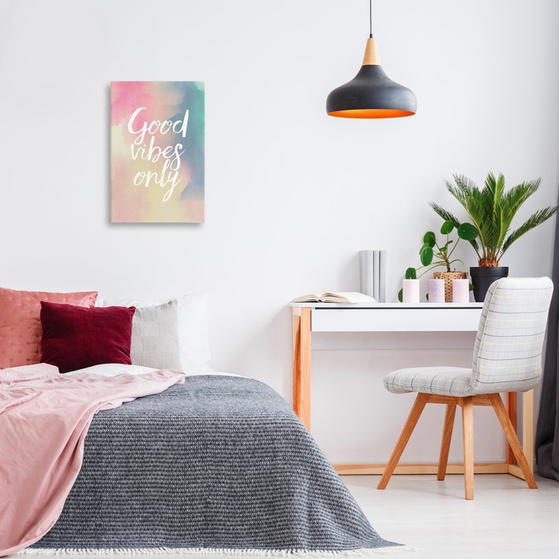 Art mural sur toile Good Vibes Only par Louise Carey, H 24 po x l 16 po