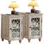 Tables d'appoint étroites avec rangement à porte vitrée, ensemble de deux-71281860-71281861