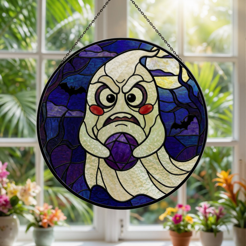 Vitrail en verre coloré 12 "H Ghost
