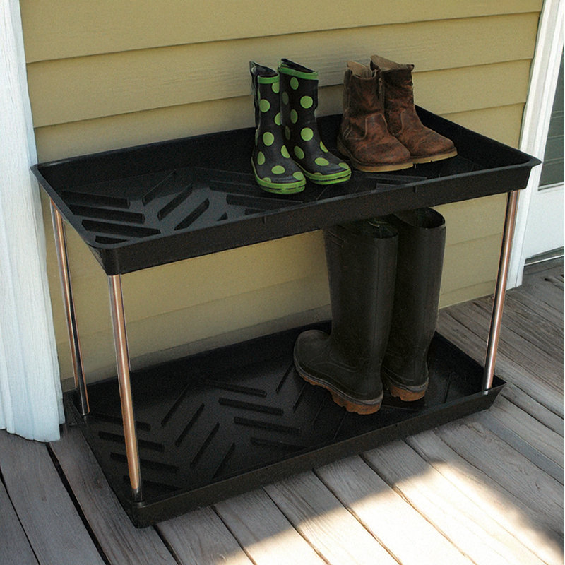 Garland Two Tier Black Boot Tray 31"L x 16"W x 20"H